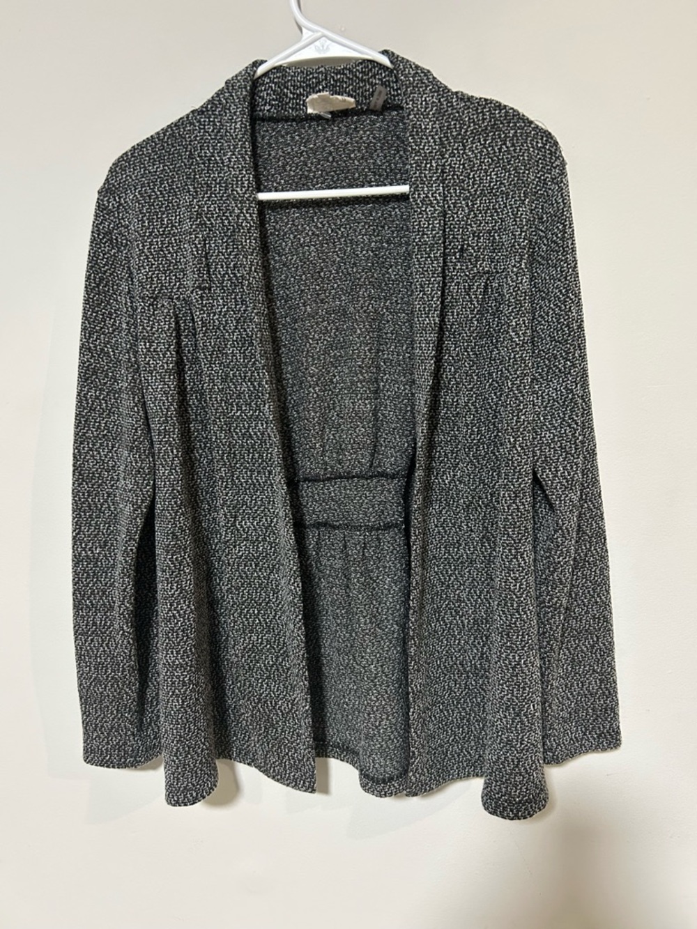 Carol Rose Cozy Black & White Open Cardigan 0254 B3